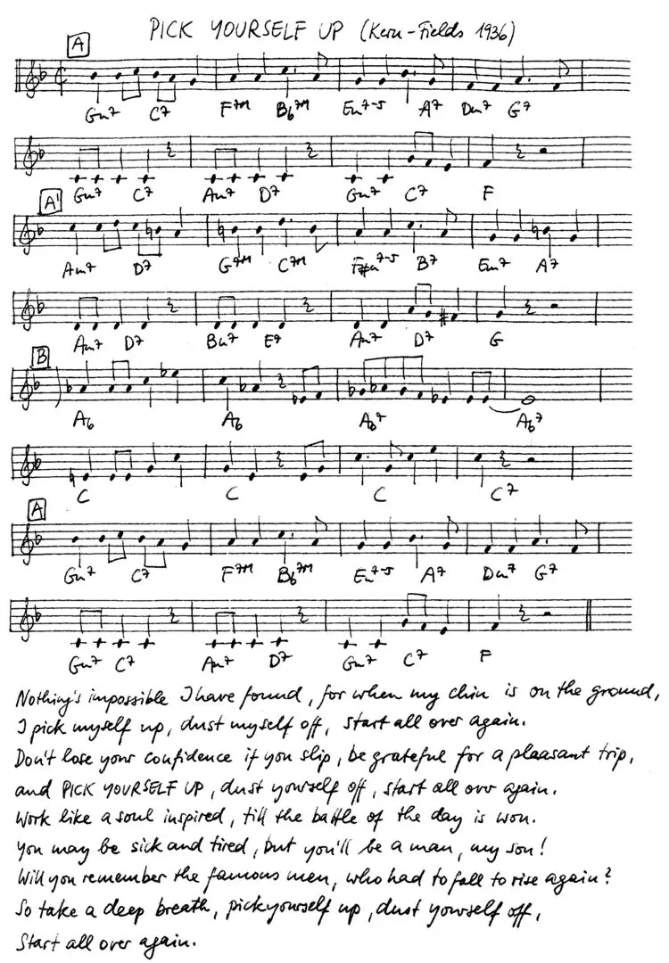 pick yourself up free jazz leadsheet - Courtesy of the Jungle Jazz Band